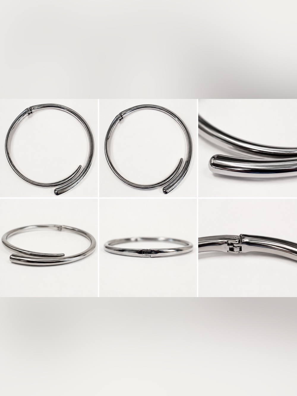 Silver Stainless Steel Silver Hoop Neckalece